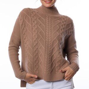 NWT! DongLi - 100% Cashmere Loose Fit Cable Sweater in Modern Camel - Many Sizes